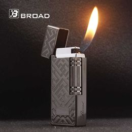 Classic Business Wind Test Spitfire Inflatable Narrow Side Slip Wheel Open Fire Lighter Men's Accessories H0WI No Gas
