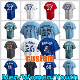 27 Vladimir Guerrero Jr. Jersey 11 Bo Bichette Beisebol 4 George Springer 26 Matt Chapman Torontos Kevin Gausman Whit Merrifield Blue Jays Kiermaier Davis Schneider