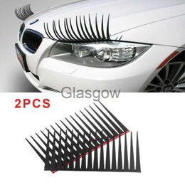 Car Stickers Car Headlight Eyelash Stickers 3D Charming Black Eyelashes Car Headlight Accessories Funny Decal with Cartoon Cat x0705