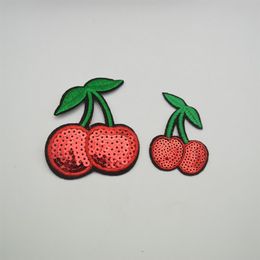 32pcs Cherry Sequins Patch Embroidered Applique iron on Motifs Decoration Patches229R