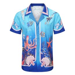 23 Luxury Designer Shirts Mens Fashion Geometric Plaid bowling shirt Hawaii Casual Shirts Men Slim Fit Short Sleeve Variety