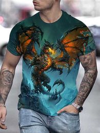 Men's T shirt Tee Shirt Tee Graphic Anime Dragon Crew Neck 3D Print Plus Size Daily Holiday Short Sleeve Print Clothing Apparel Streetwear Exaggerated