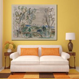 Contemporary Abstract Art on Canvas Olive Trees by The Golfe Juan C.1927 Handmade Landscape Painting Wall Decor