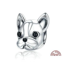 Silver 925 Sterling Sier Loyal Partners French Bldog Enamel Doggy Animal Big Hole Beads For Women Charm Bracelets Dog Jewellery Making Dho2S