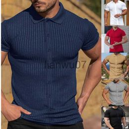 Men's T-Shirts 2023 New Solid Color Sports Tshirt Men Short Sleeve High Quantity Quick Dry fitness Lapel buttons Summer Men Tshirt Sportswear J230705