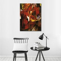 Abstract Landscape Canvas Art The Fox Franz Marc Oil Painting Handmade Impressionistic Artwork