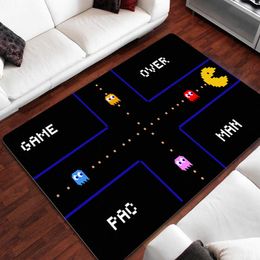Carpet Cartoon Pac Man Printing for Living Room Home Decoration Children Play Rug Kawaii Bedroom Bedside Aesthetic Floor Mat 230704