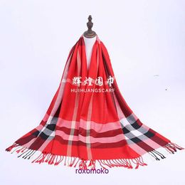 Factory Designer Original Bur Home Winter scarves online store 2023 Autumn Classic British Plaid Cotton Scarf Women's Shawl Multi functional