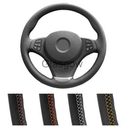 Steering Wheel Covers DIY Customised Car Steering Wheel Cover For BMW E83 X3 20032010 E53 X5 20042006 Leather Steering Wrap x0705