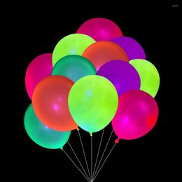 Party Decoration 20/10Pcs Neon Happy Birthday Balloons 10 12inch UV Glow Blacklight Latex Globos Kids Baby Shower Decor