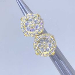 Designer Jewellery Ready to ship wholesale iced out vvs moissanite 925 Jewellery gold silver round stud earrings