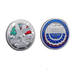 Arts And Crafts 2024 Donald Trump Coin President Term Commemorative Craft Keep America Great Metal Badge Drop Delivery Home Garden Dhdlh