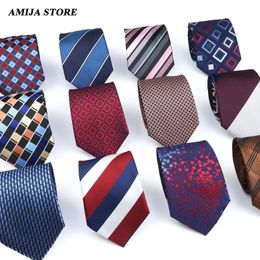 Tie Clips 52 Styles Men s Fashion Floral Striped Plaid Print Jacquard Necktie Accessories Daily Wear Cravat Wedding Party Gift For Man 230704