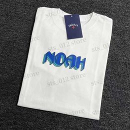 Men's T-Shirts 2023 Blue Fringe Print NOAH T Shirt Men Women High Quality Streetwear White T-Shirt Cotton Short Sleeve Tees Top T230705