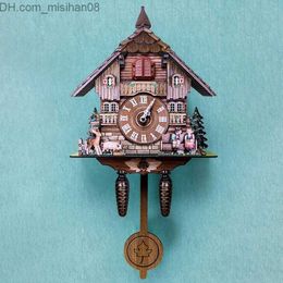 Wall Clocks Wall Clocks Cuckoo Clock Handicraft Vintage Wooden Tree House For Bedroom Living Room School Office Z230706