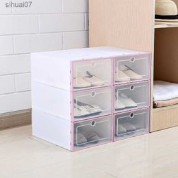 Storage Box Transparent Shoes Drawer Case Stackable Sundries Rack Organizer 1 piece L230705