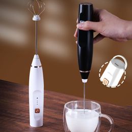 Set Electric Milk Frother Usb Rechargeable Mini Coffee Mixer Blender Egg Whisk Foam Maker Cappuccino Milk Foam Stirrer Kitchen Tools