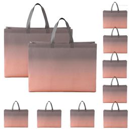 Storage Bags Non Woven Reusable Non-Woven Gradual Color Change Bag 10 Pcs Portable Tote For Shopping Buying Food