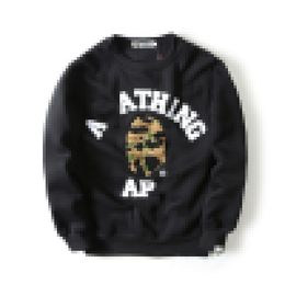 A Bathing A Ape Popular logo towel embroidery wool long-sleeved round collar fleece