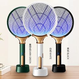 Other Home Garden Usb Electric Mosquito Racket Rechargeable Lithium Battery 2In 1Mosquito Exterminator Outdoor Repellent Lamp 230704