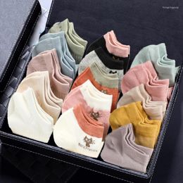 Women Socks 12 Styles 5 Pairs /Pack Women's Cotton Candy Color Cute Fashion Korean Style Harajuku Shallow Mouth Short Girl Gift