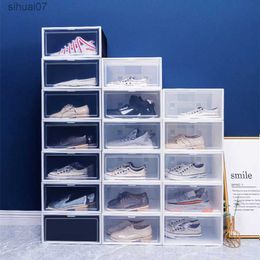 Large Shoe Box Cabinet Drawer Storage Thickened Transparent Multiple Shoe Cabinets Shoes Dustproof Sneakers Collection L230705