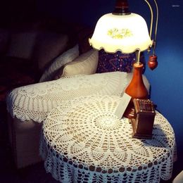 Table Cloth Round Cotton Hand Crochet Hollow Out Tablecloth Lace Kitchen Tablecloths Wedding Dining Cover
