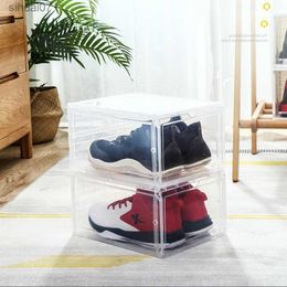 Multifunctional Plastic Shoes Box Transparent Storage Box Load Shoes Box Stackable Flip Load Box And Make Up Organizer L230705