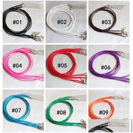 Cord Wire 10 Colour Wax Leather Beading Necklace String Snake Rope Extender Chain Lobster Clasp Fashion Diy Jewellery Findings In Bk Dhigq