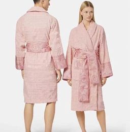 New Mens Womens Home Robes Shawl Collar Cotton Soft Fluffy Sleepwear Designer Brand Luxury Vintage Bathrobe Pyjamas Unisex Lovers Dressing Gown Nightwear fashion