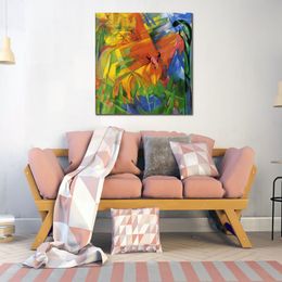 Colourful Abstract Art Animals in Landscape Franz Marc Painting Modern Living Room Decor Large