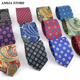 Tie Clips Print Men s Floral Neckties Imitation Silk Polyester Cravat Accessories Bussiness Daily Wear Wedding Party Gift For Man 230704