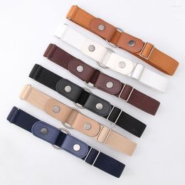 Belts Fashion Easy Casual All-match Ladies Dress Cummerbund Slim Elastic Band Buckle-free Invisible Belt Leather Waistband