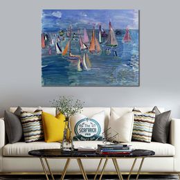 Abstract Floral Oil Painting on Canvas Regatta Ii Artwork Contemporary Wall Decor