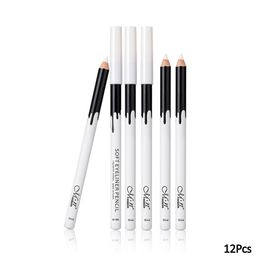 Eye Shadow/Liner Combination 12PCS/Lot White Make Up Pen Eyeliner Eye Liner Pencil Eyebrow Eyeshadow Cosmetics Eyes Makeup Tools 230705