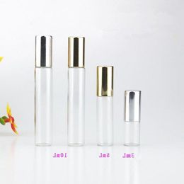 3ml 5ml 10ml Clear Glass Roll On bottle Essential Oils Bottle Eye Masssge Stainless Steel Roller Ball F20171293 Gefxg