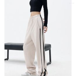 Women's Pants Women Army Solid Black Baggy Sweatpants Wide Leg Fashion Pocket High Waist Straight Street Mopping Trouser Ladies