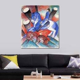 Abstract Canvas Art St Julian The Hospitaller Franz Marc Handcrafted Oil Painting Modern Decor Studio Apartment