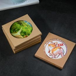 Kraft Paper Coasters Packaging Box Coasters Paper Boxes Gift Boxes For Ceramic Cup Mat Mug Pad Packaging