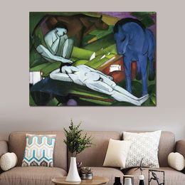 Modern Abstract Canvas Art The Shepherds Franz Marc Handmade Oil Painting Contemporary Wall Decor