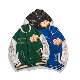 Mens Jackets Fall Spring Embroidery Print Men Women Jacket Vintage Letterman Varsity Baseball Men Jacket Baggy Bomber American Street Coat 230705