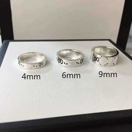 Band Rings Men's and Women's Skull ring Head Platinum Plated Silver Titanium Steel Letter G Designer Classic Fashion Luxury Jewellery Does Not Fading Hypoallergenic