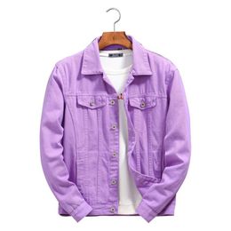 Mens Jackets Top Quality Men Denim Jackets Purple Orange Men Women Outwear Cowboy Coats Autumn Casual Loose Jean Jacket Chaqueta Hombre 230705