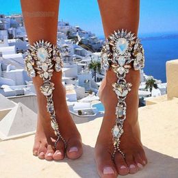 2023 NEW Women Barefoot Sandals Wrap Anklet Bracelet With Shiny Crystal Bohemia Anklets Summer Beach Foot Chain Jewellery Gift for Her Vacation Wedding Accessories