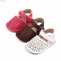 Citgeett Summer Infant Baby Girls PU Leather Sandals Toddler Non-Slip Hollow Out First Walking Soft Sole Shoes L230518