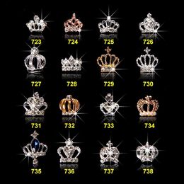 Nail Glitter 100 PCs Gold Silver Gorgeous crown 3D Art Decorations Alloy Charms Nails s Supplies 230704