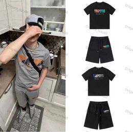 Men's Trapstar T Shirt Set Letter Embroidered Tracksuit Short Sleeve Plush Shorts High end design 63ess