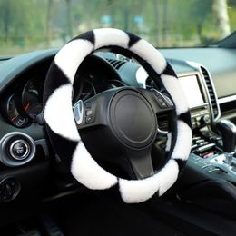 Steering Wheel Covers Stylish Car Cover Non-slip Lining Cold-resistant Washable Plush