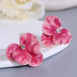 Stud Earrings Korea Design Jewelry Sweet Cute Colorful Metal Flower For Women Boho Holiday Summer Beach Travel
