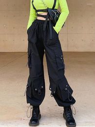 Women's Pants Gothic Cargo Women Korean Fashion Spring Streetwear Oversized High Waisted Loose Trousers Female Goth